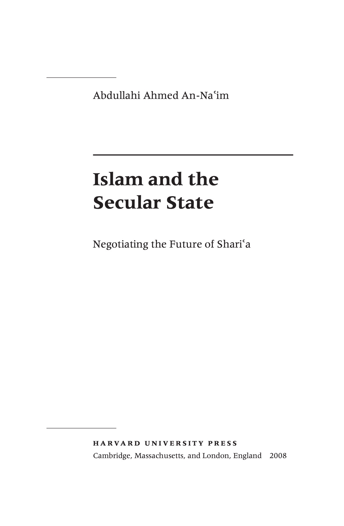 Islam and the Secular State book cover
